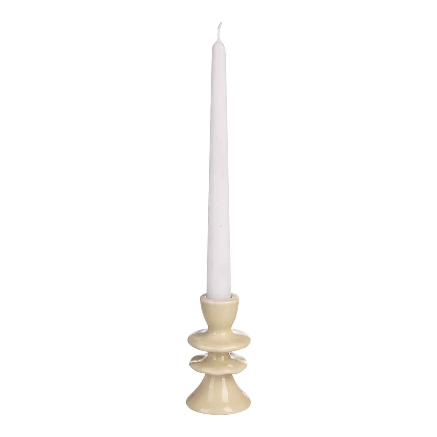 Fluted ceramic candle holders (2 pcs.)
