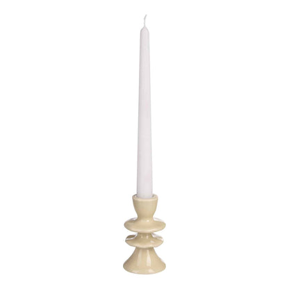 Fluted ceramic candle holders (2 pcs.)