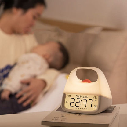 Portable LED alarm clock with a lamp