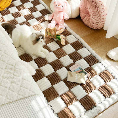 Pet blanket with a non-slip underside
