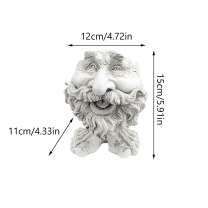 Doniczka na sukulenty z żywicy z motywem twarzy 15 cm do wnętrz