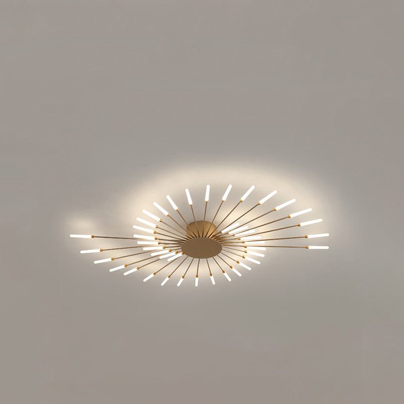 Żyrandol wielopunktowy LED aluminiowo-akrylowy czarny/złoty do salonu