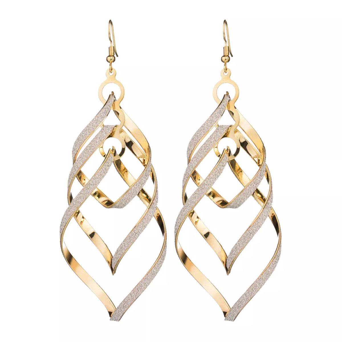 Spiral leaf motif earrings