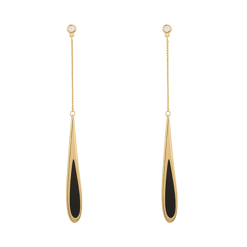 Boucles d’oreilles pendantes à franges noires