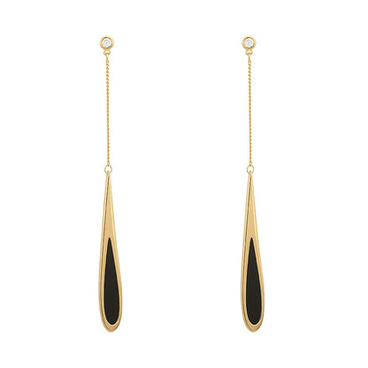 Boucles d’oreilles pendantes à franges noires
