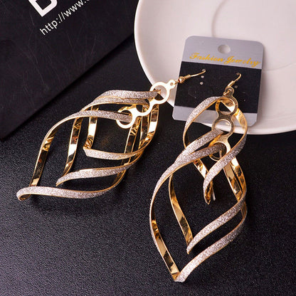 Spiral leaf motif earrings