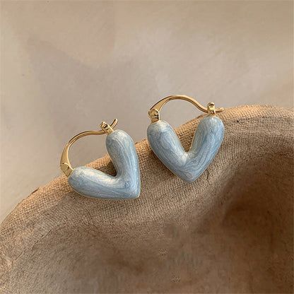 Boucles d’oreilles cœur avec pierres synthétiques