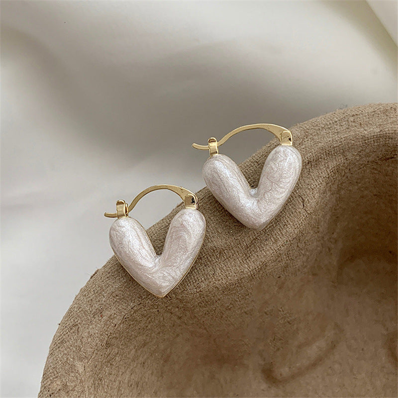 Boucles d’oreilles cœur avec pierres synthétiques