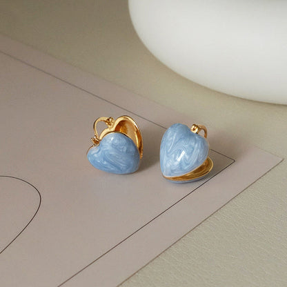 Boucles d’oreilles cœur avec pierres synthétiques