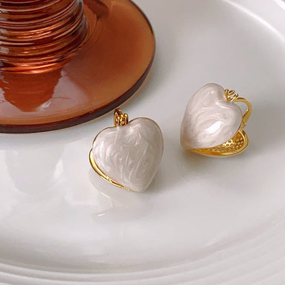 Boucles d’oreilles cœur avec pierres synthétiques