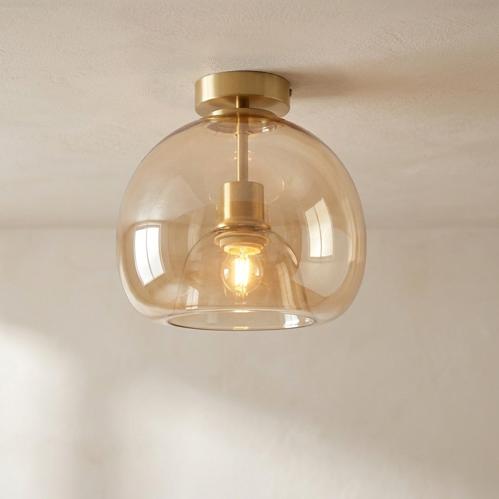 Glass LED globe ceiling lamp