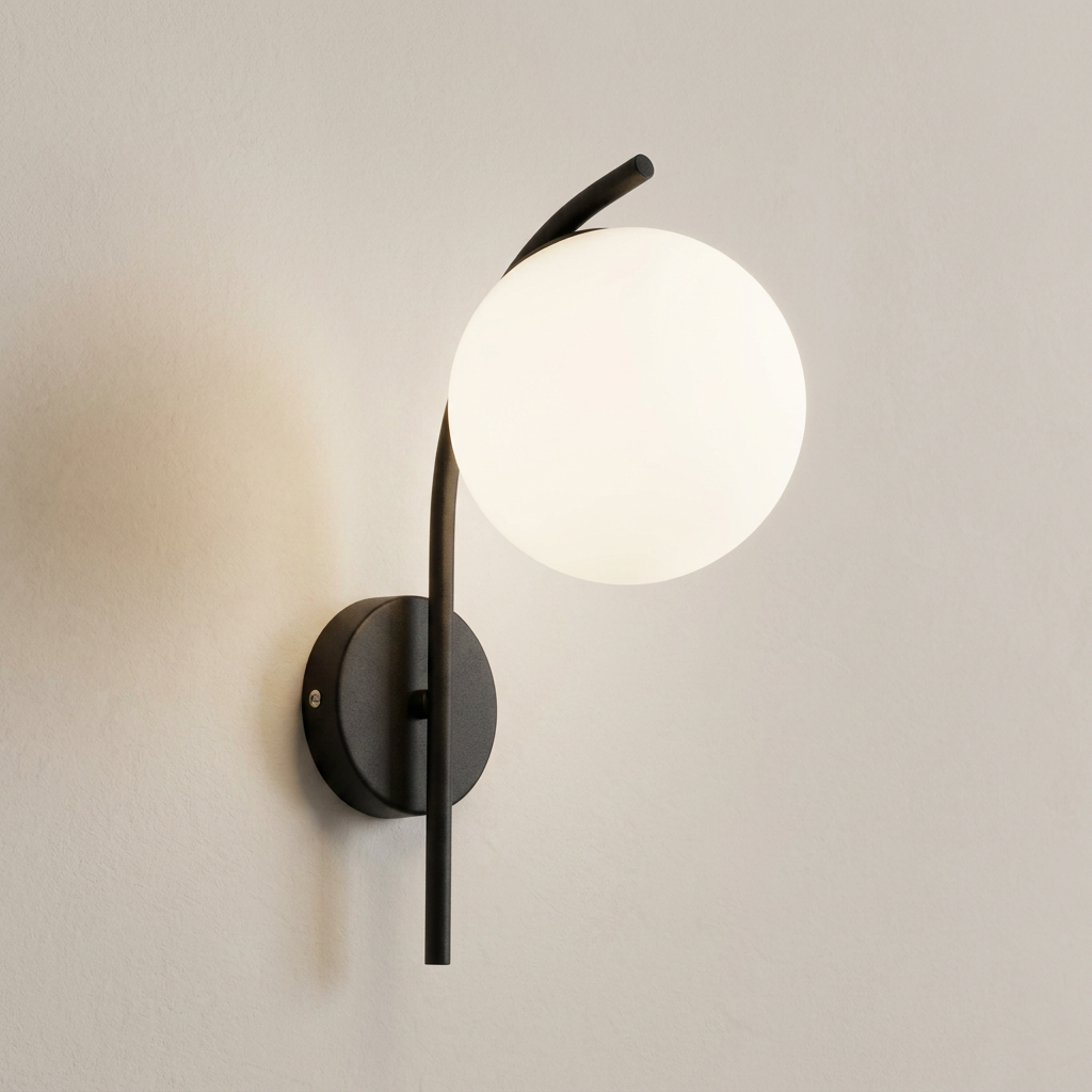 Wall lamp with a spherical shade