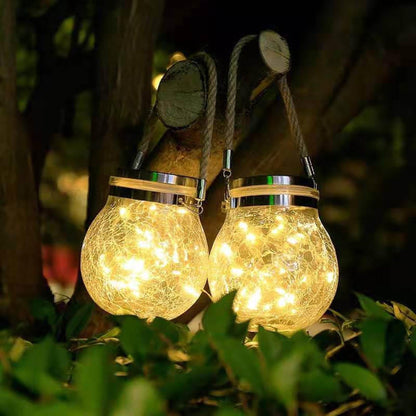 Solarna lampa ogrodowa LED ze szklanym kloszem i wzorem geometrycznym