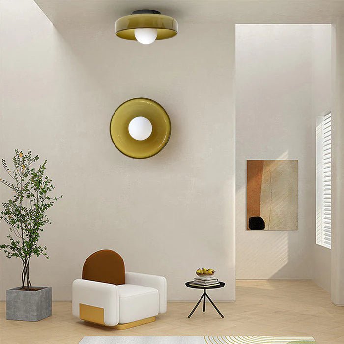 Lampa sufitowa okrągła G9 ze szkła i metalu do kuchni i salonu 220–240V