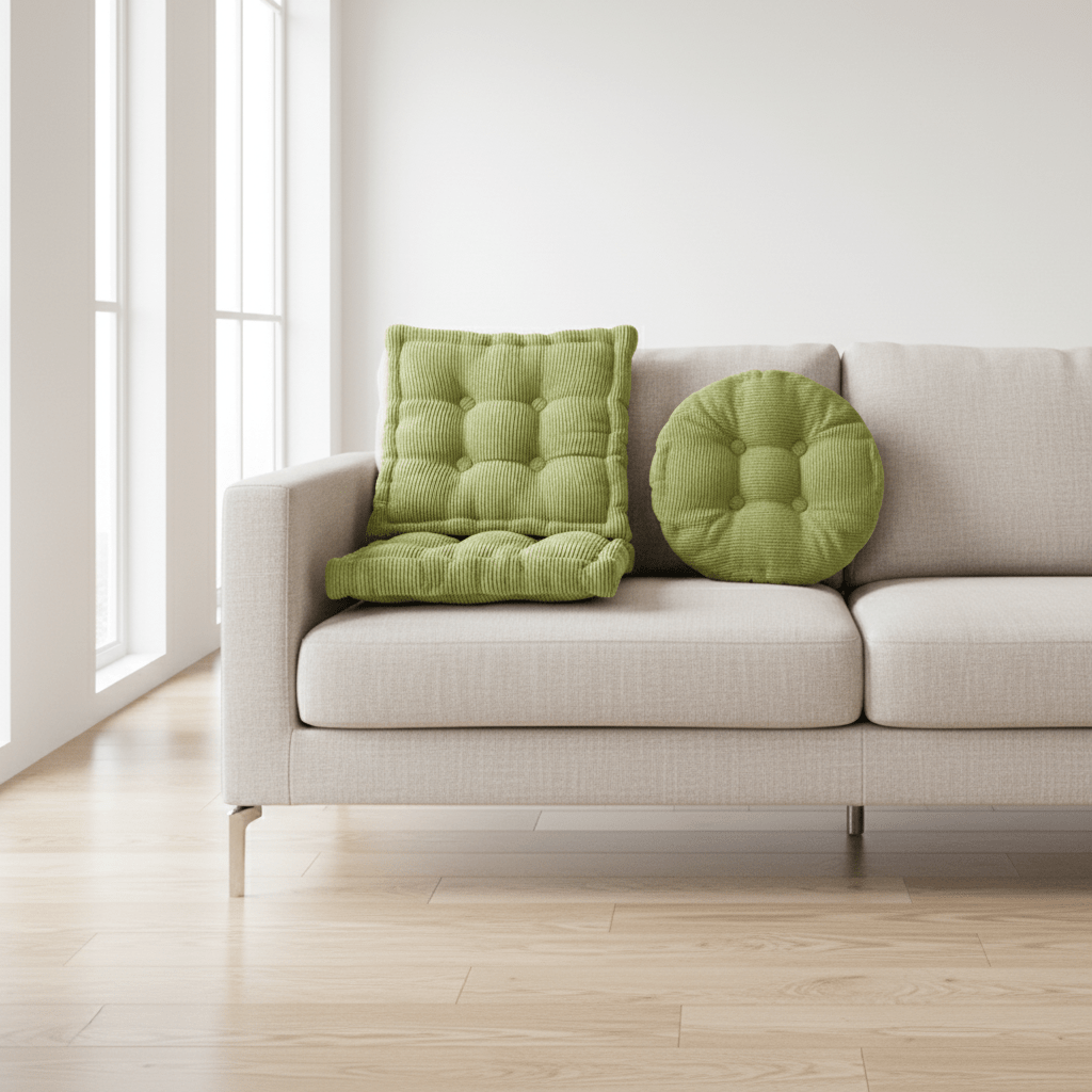 Square seat cushion with a handle