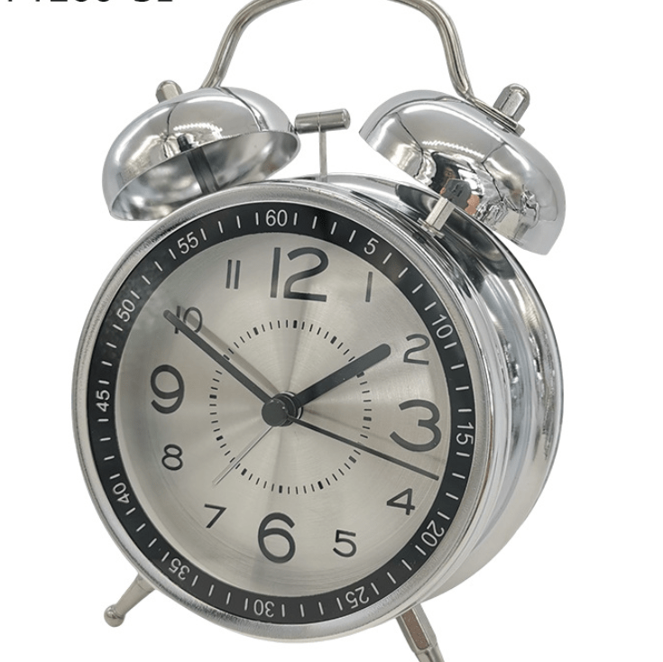 Retro alarm clock with a metal case