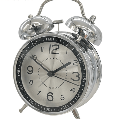 Retro alarm clock with a metal case