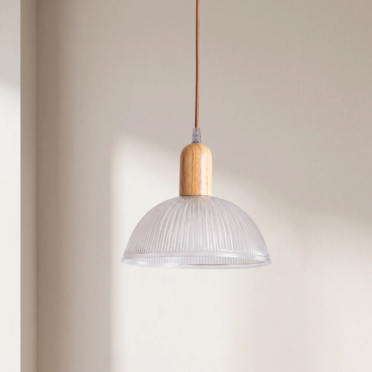 Lampa wisząca z ryflowanym kloszem