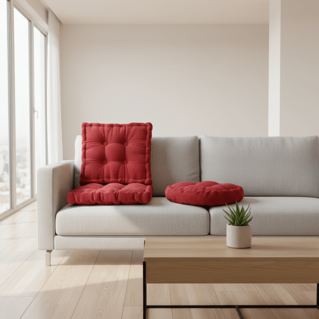 Square seat cushion with a handle