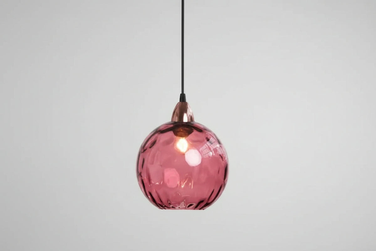 Kulista lampa wisząca szklana