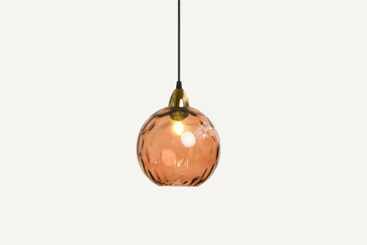 Kulista lampa wisząca szklana