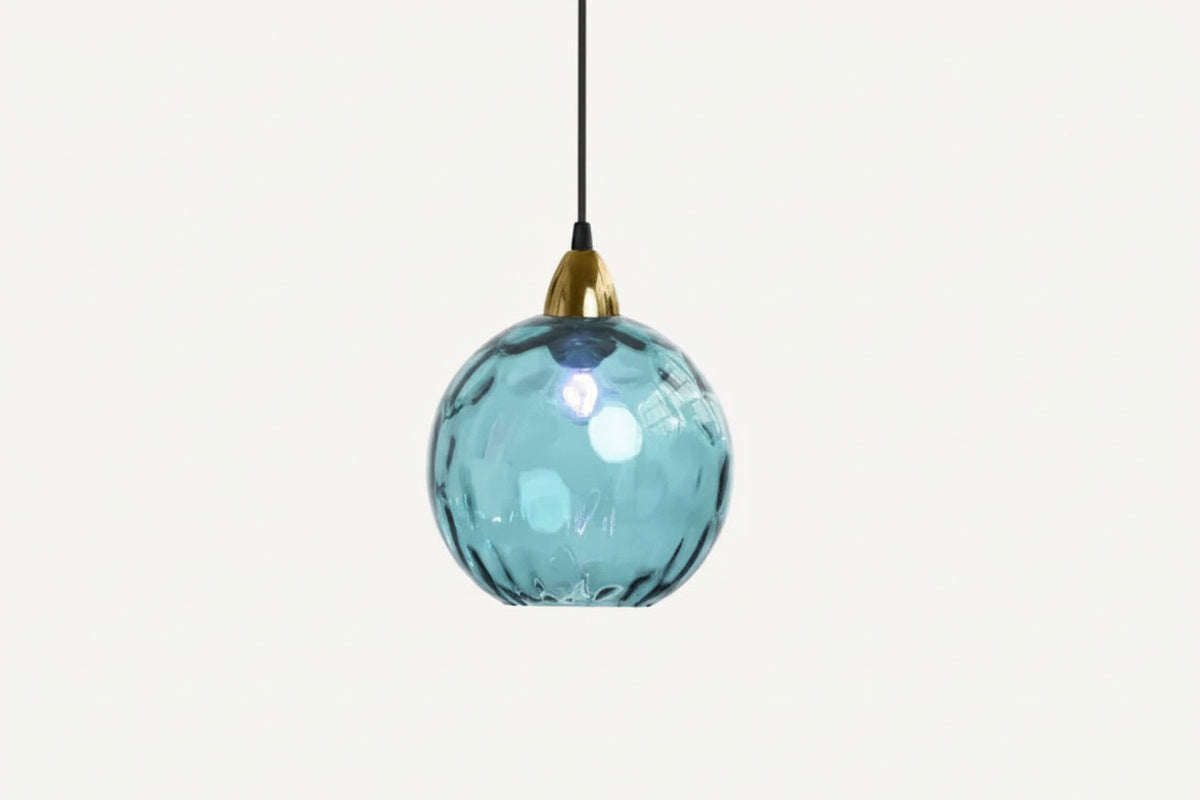 Kulista lampa wisząca szklana