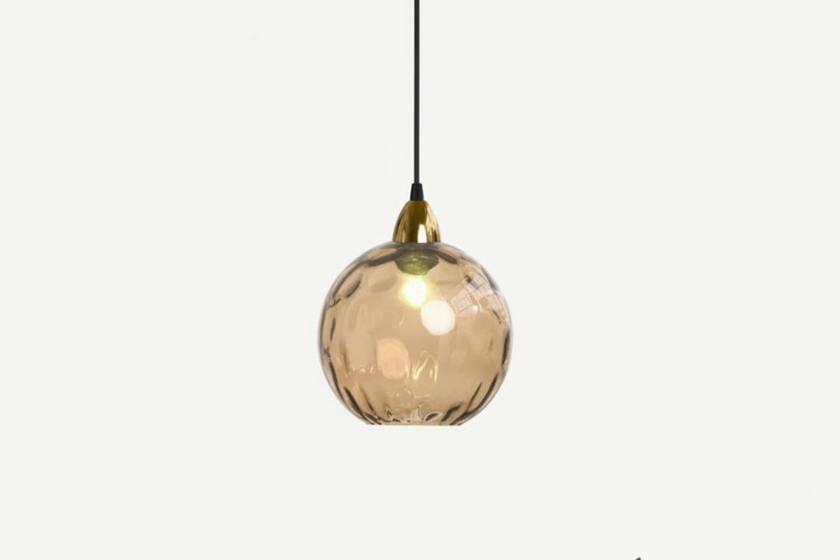 Kulista lampa wisząca szklana