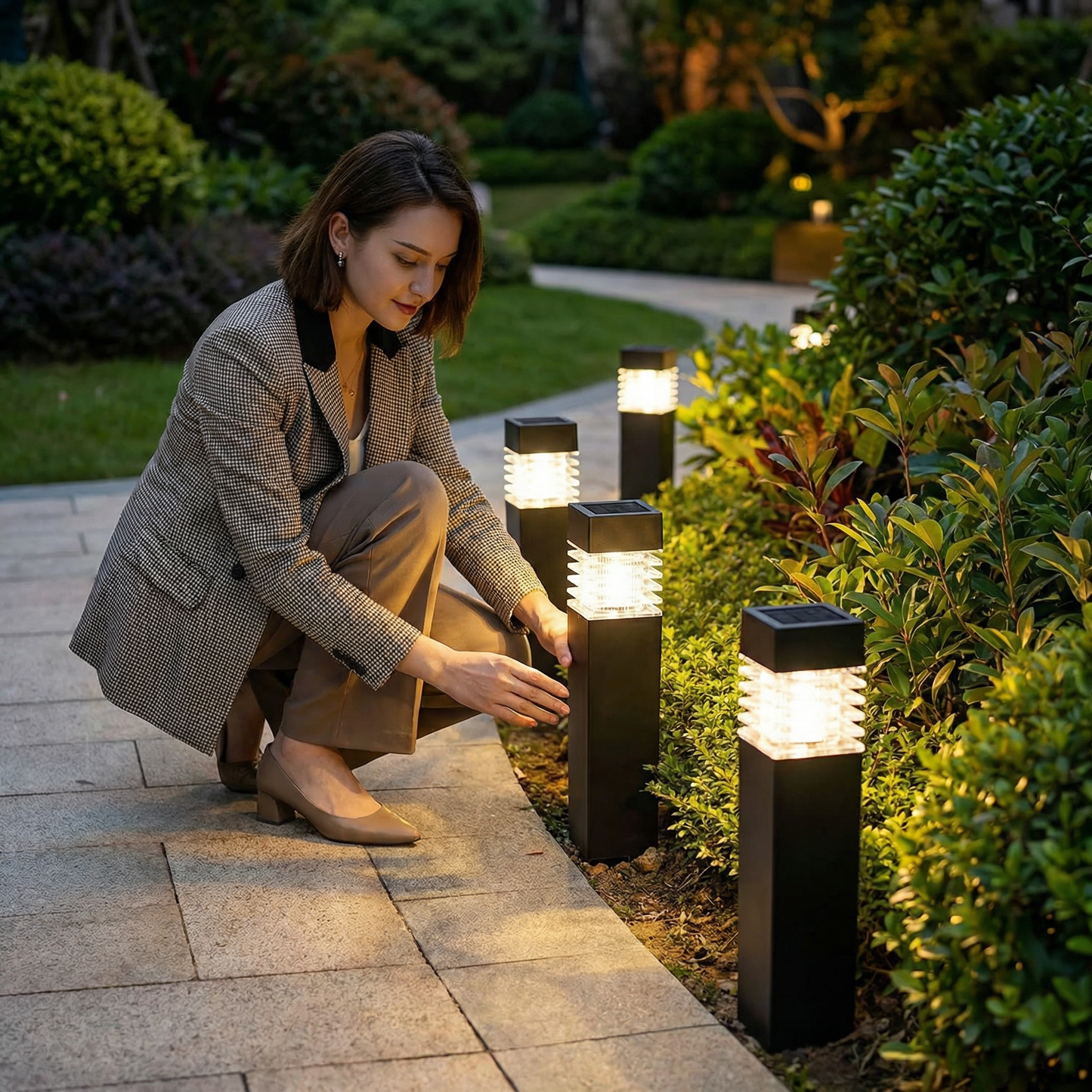 Solarne lampy ogrodowe LED słupkowe