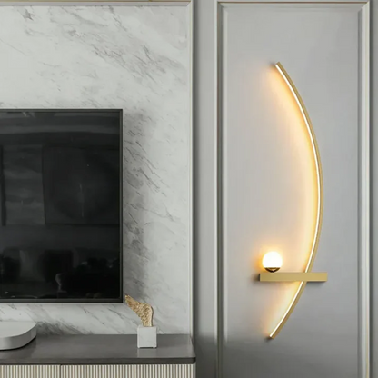 Arc-shaped LED wall light