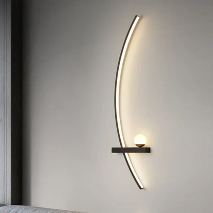 Arc-shaped LED wall light