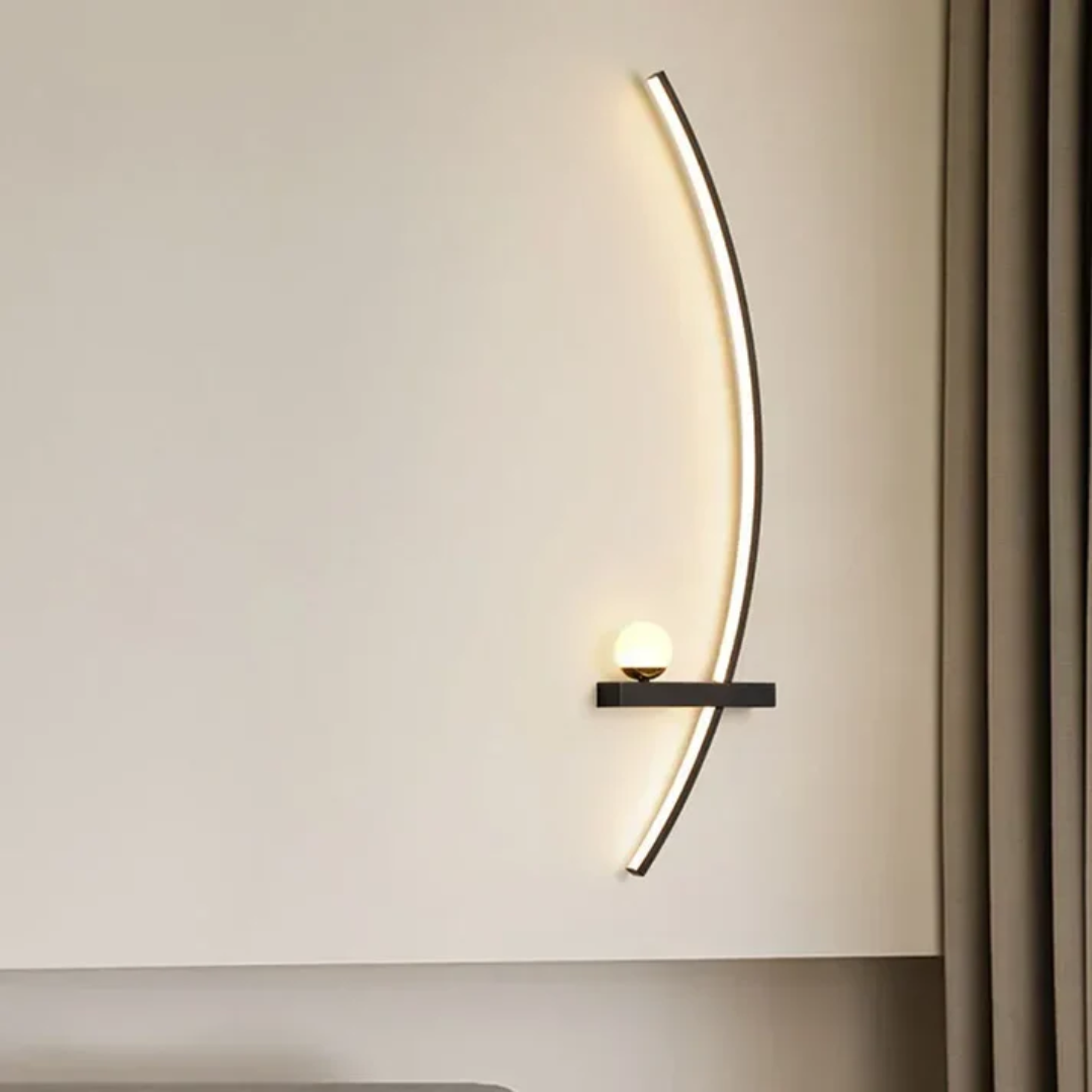 Arc-shaped LED wall light