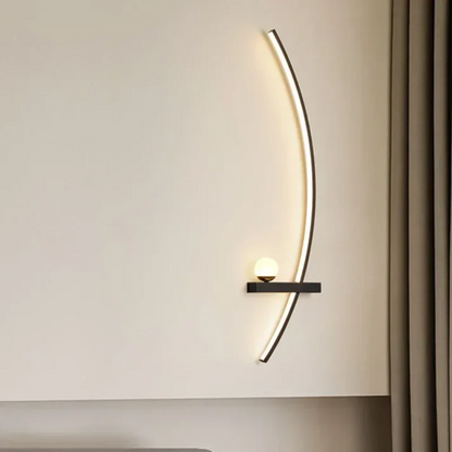 Arc-shaped LED wall light