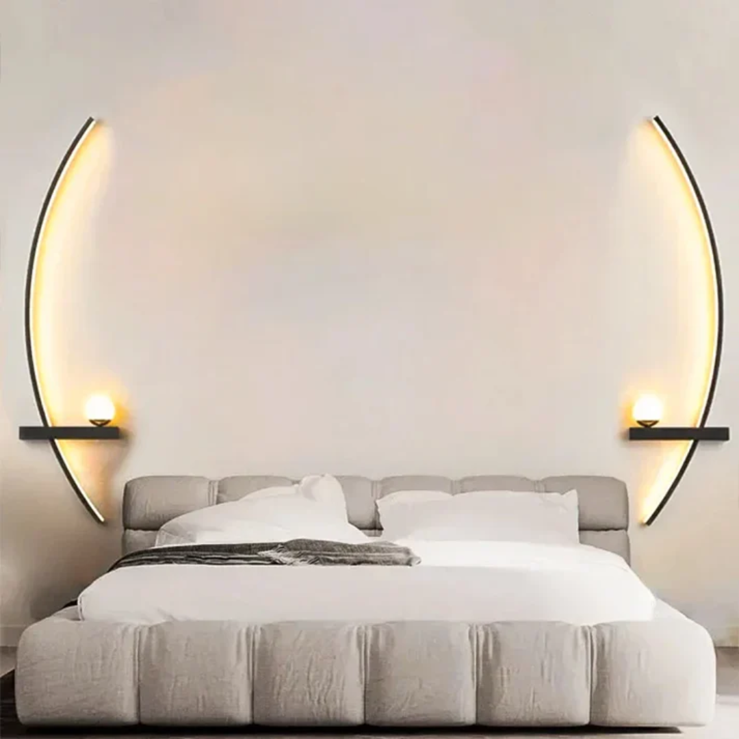 Arc-shaped LED wall light