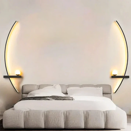 Arc-shaped LED wall light