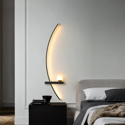 Arc-shaped LED wall light