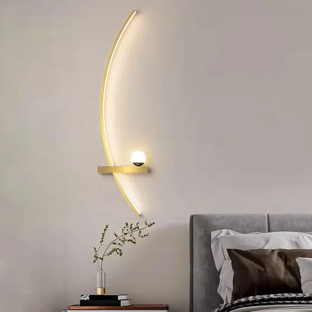 Arc-shaped LED wall light