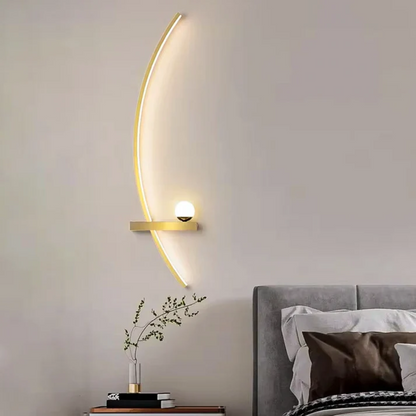 Arc-shaped LED wall light