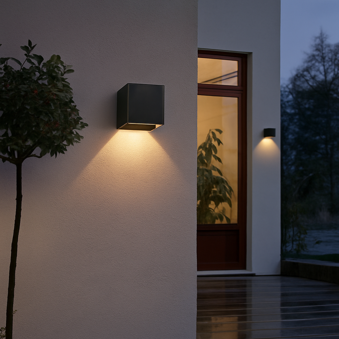 Kostkové solární nástěnné LED svítidlo