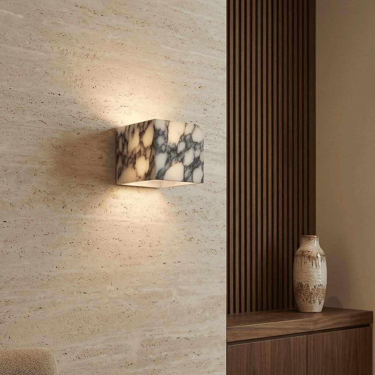 Applique murale LED en marbre