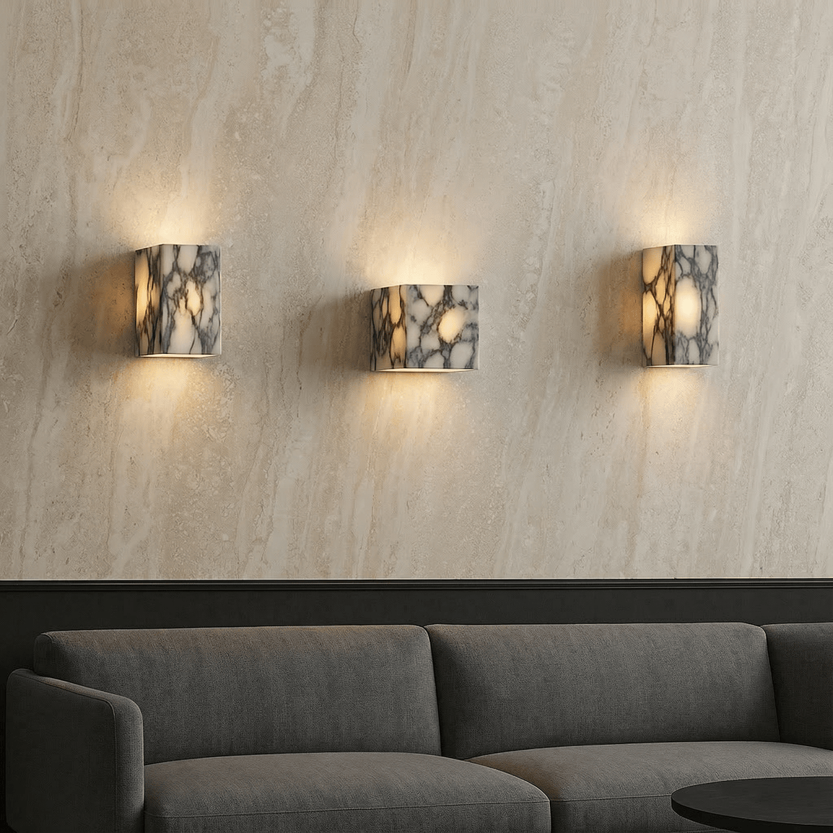 Applique murale LED en marbre