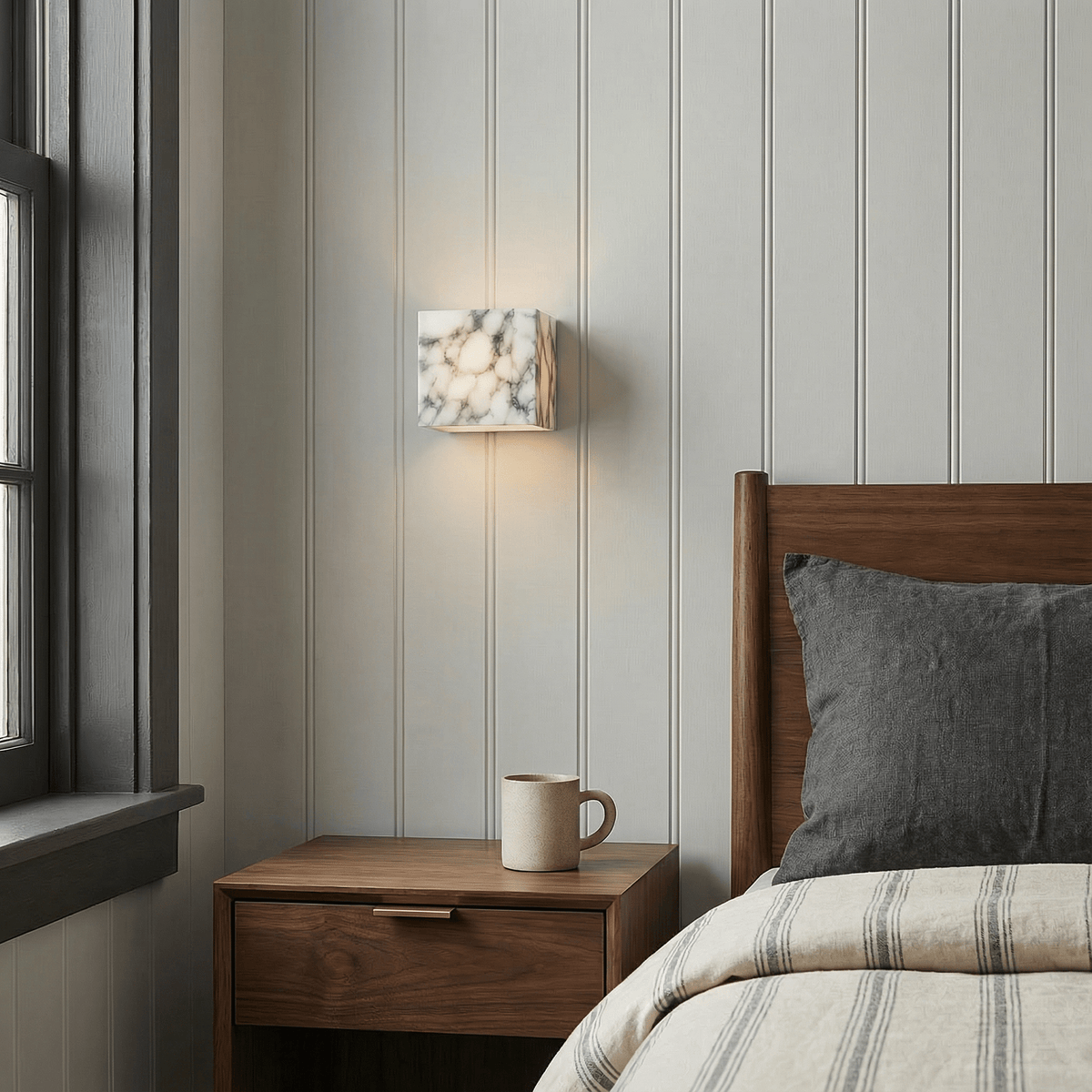 Applique murale LED en marbre