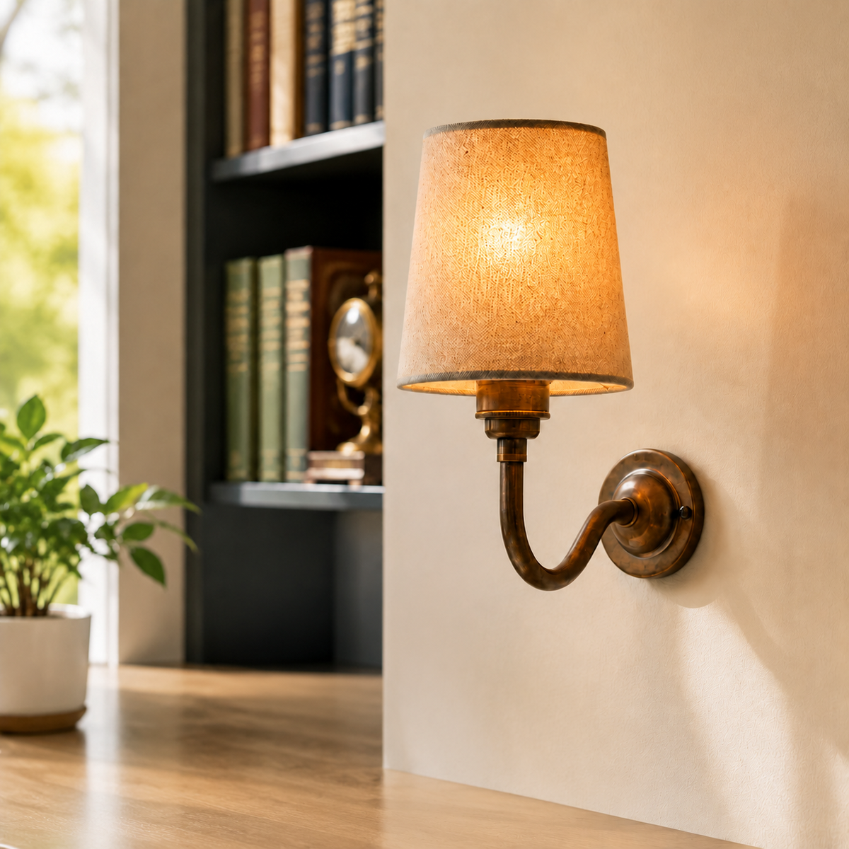 Brass wall sconce