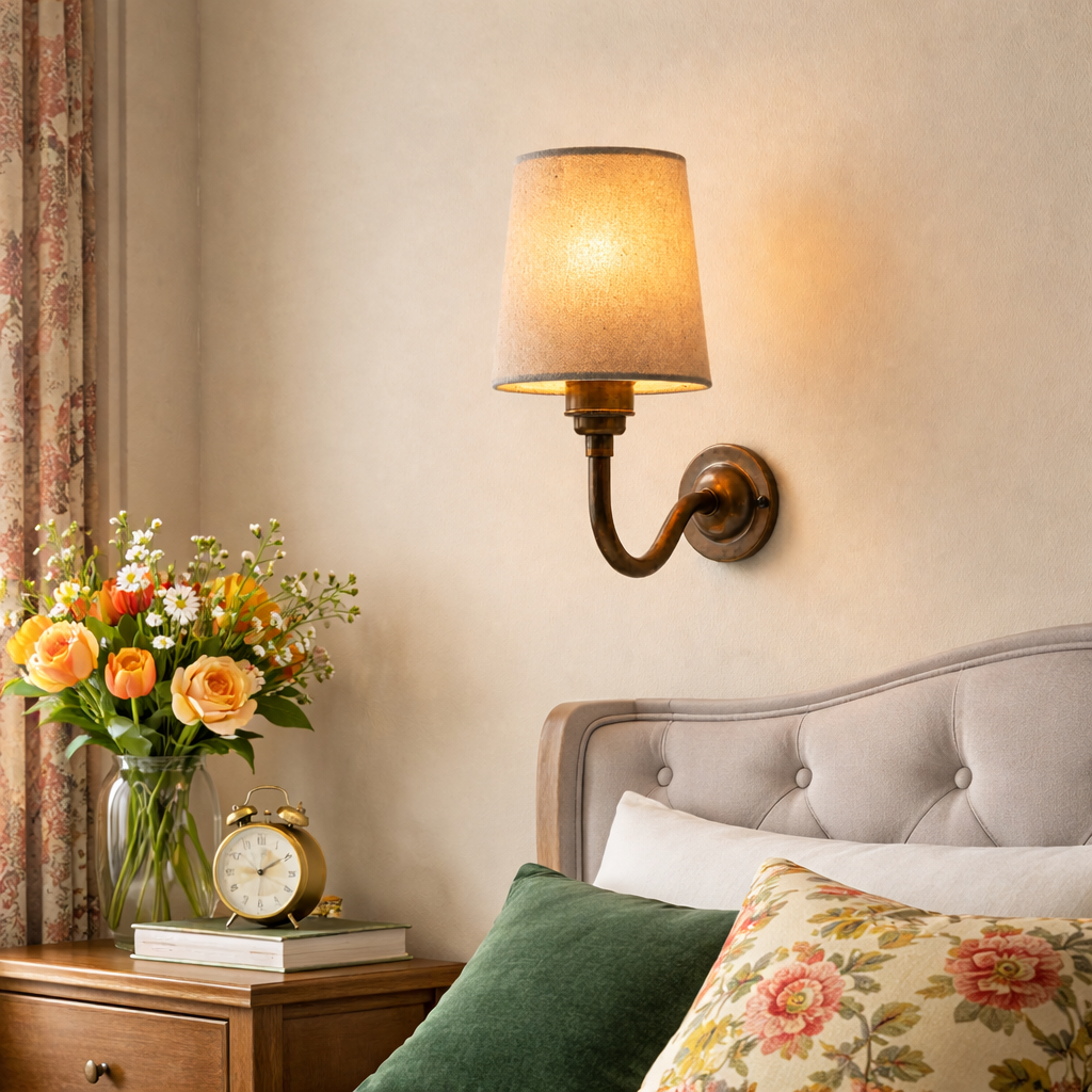 Brass wall sconce