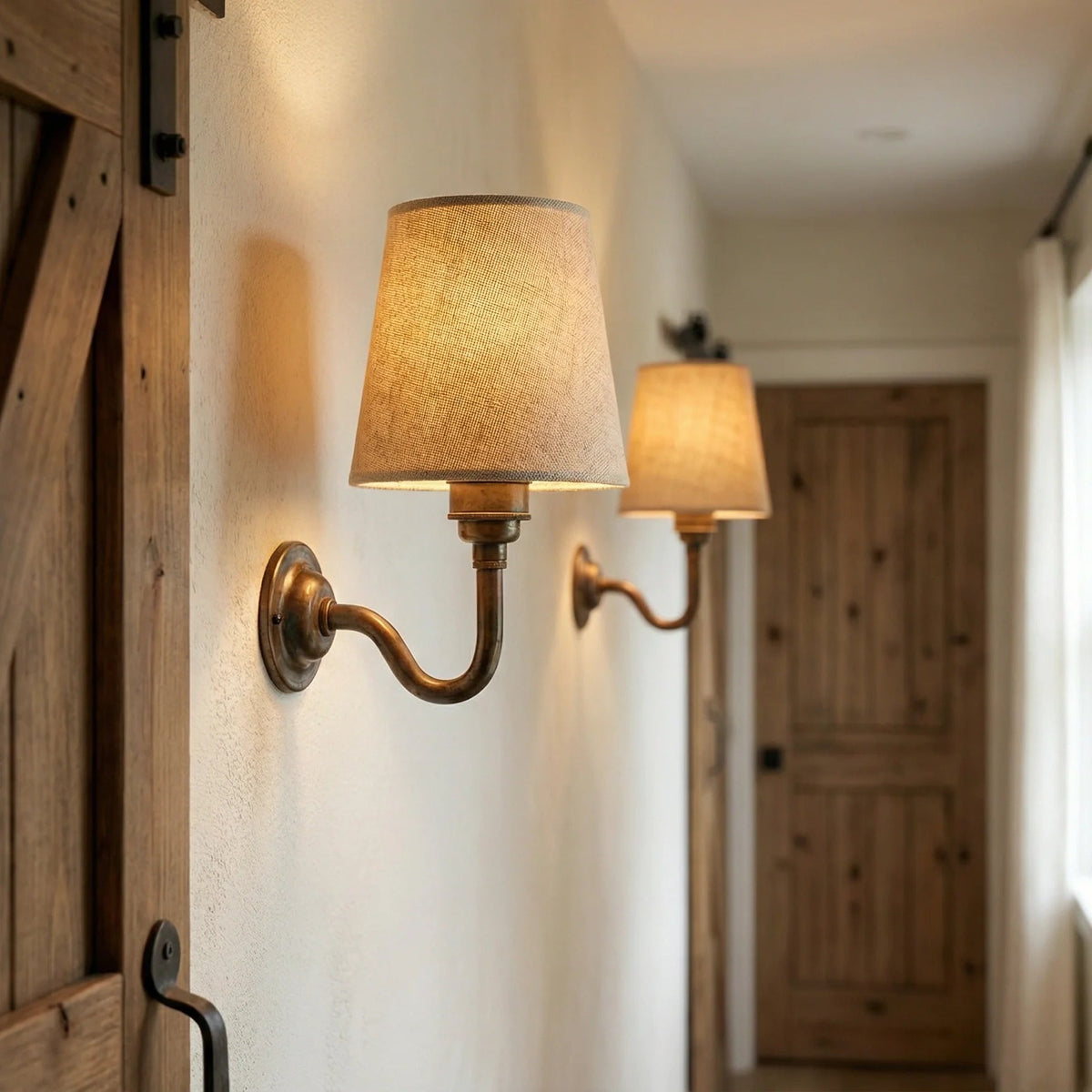 Brass wall sconce