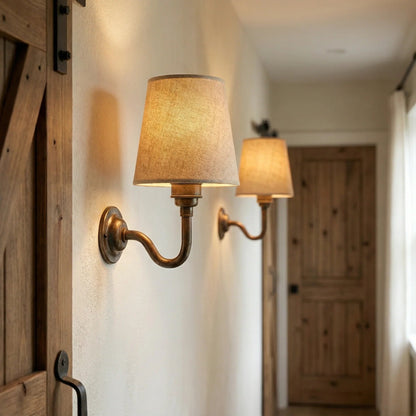 Brass wall sconce