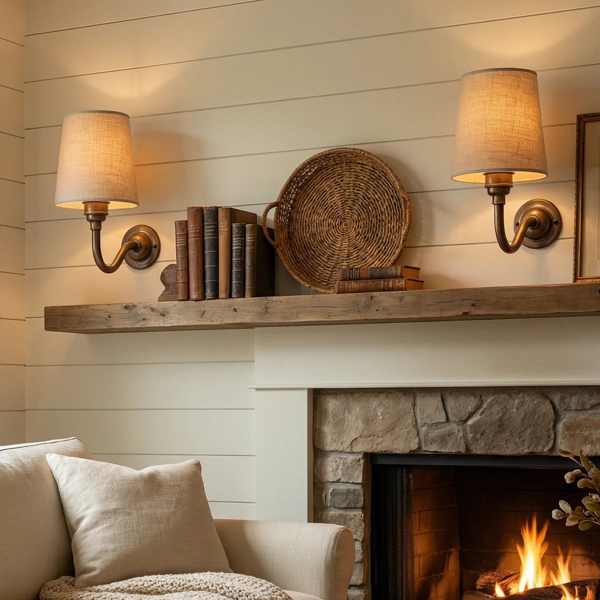 Brass wall sconce