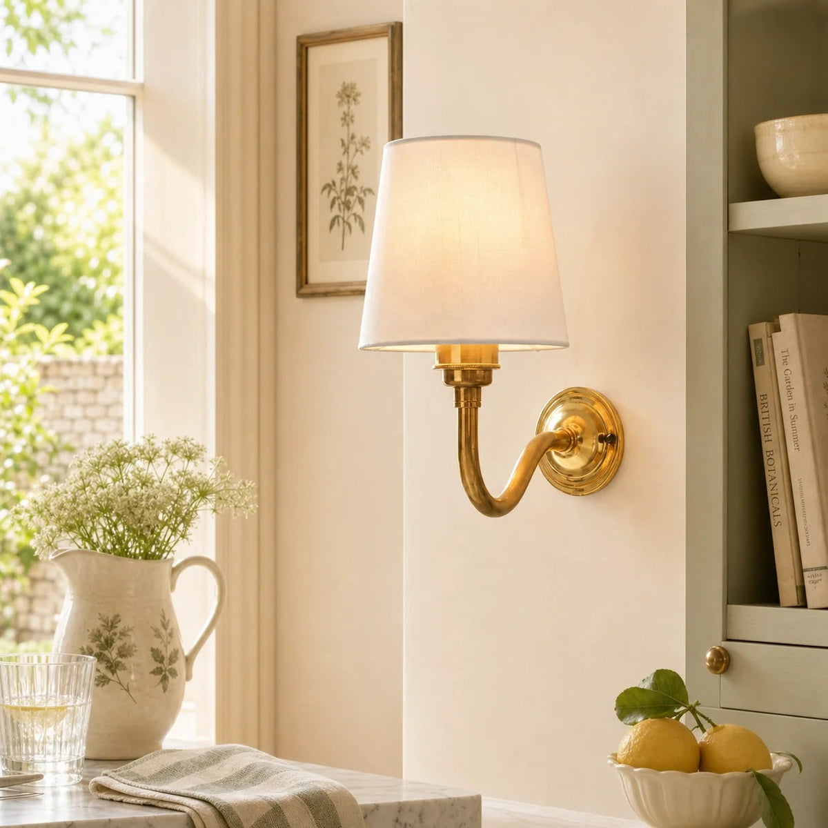 Brass wall sconce