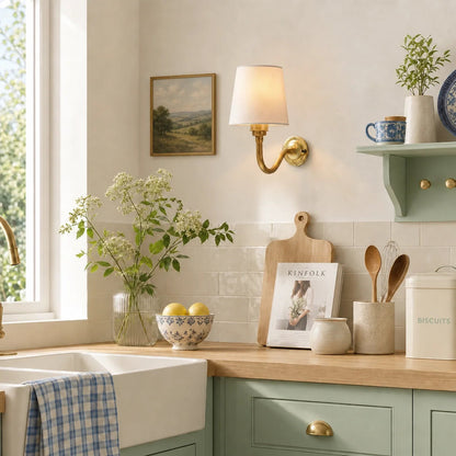 Brass wall sconce