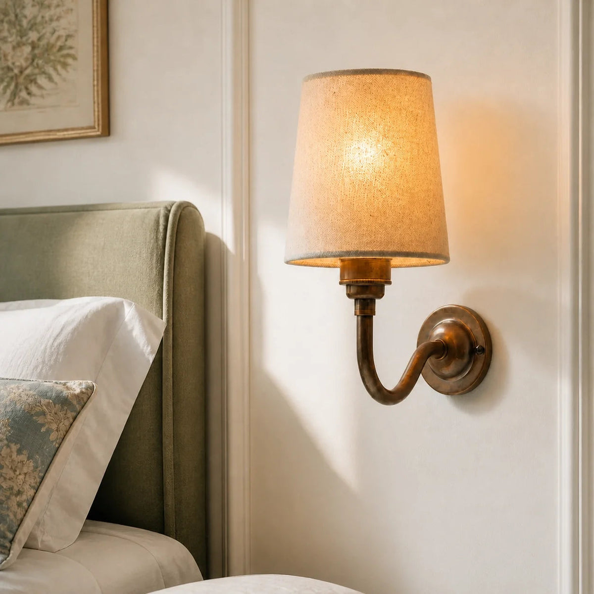Brass wall sconce