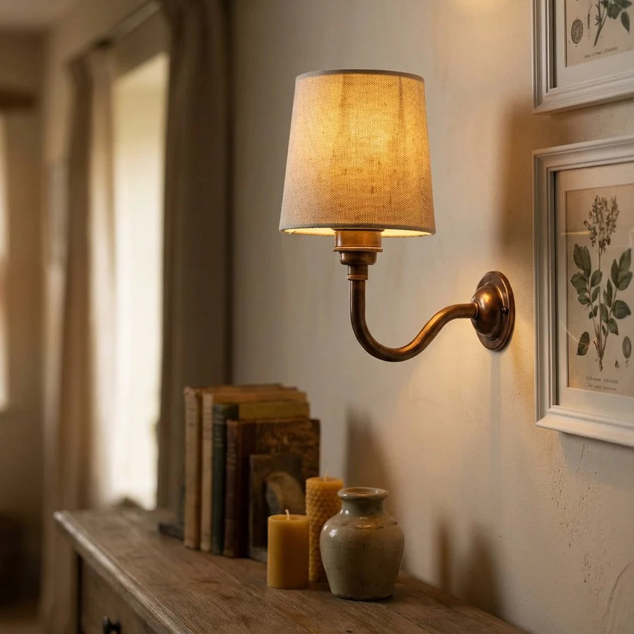 Brass wall sconce